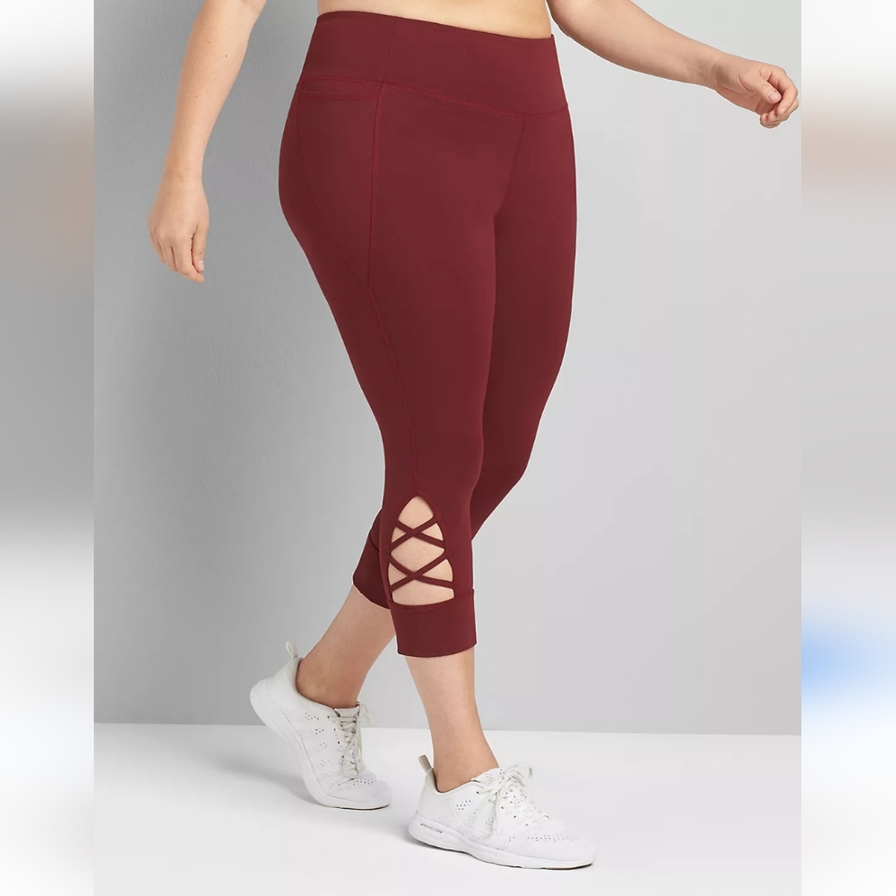 LIVI high rise soft Capri leggings with pockets - zinfandel size 18/20 - Picture 1 of 9